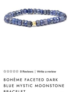 bohme Faceted Mystic Blue Bead Bracelet with Gold Accent